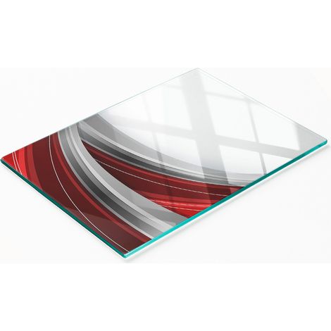 Tabla de cortar decorativa de vidrio templado para cocina con fondo ondulado, 80x52 cm. (1/5)