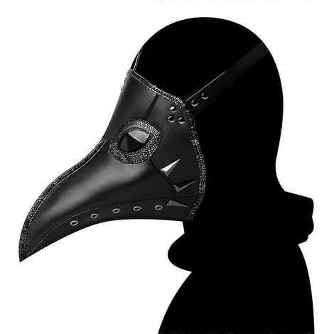 Masque de médecin de la peste en cuir PU, style rétro steampunk, idéal pour Halloween, cosplay, bal masqué et déguisement. (1/4)