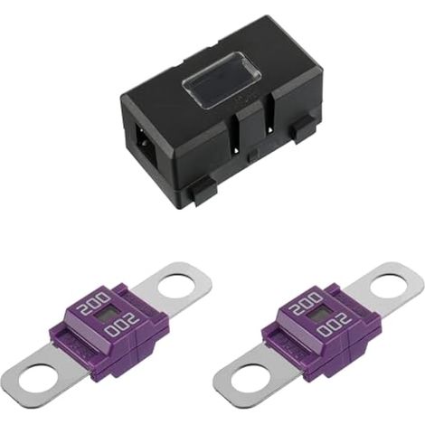 ANS Porte-fusible auto et 2 fusibles Midi à visser haute intensité pour voitures camions véhicules (200A)