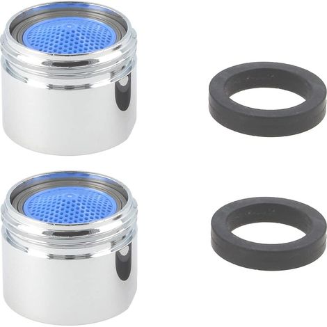 M18/M18,5/M20/M22/M24/M28 Régulateur de jet Buse mélangeuse Mousseur Lot de 2 pièces Robinet Bubbler, Cartouche mélangeuse tamis de robinet, mitigeur de robinet, mitigeur chromé – Filetage extérieur (1/5)