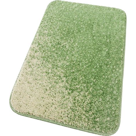 Tappeto Bagno Camera Scendiletto Doccia Vasca Antiscivolo Assorbente Shaggy Soffice IBISCO A Verde - 60x120 cm