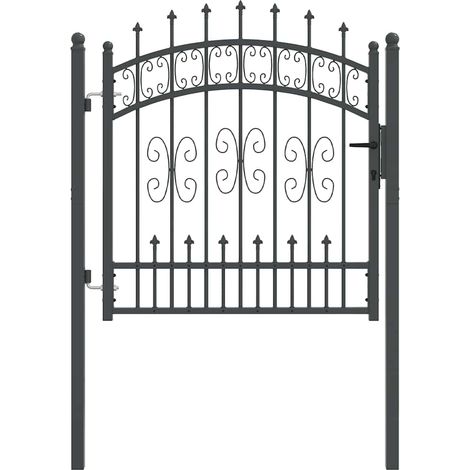 Puerta de Cerca con Punta de Lanza KAMPEN 103 x 100 cm Acero vidaXL