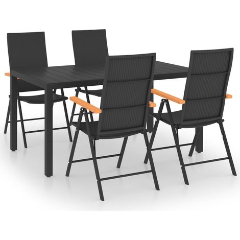 Maison Exclusive - Set da Pranzo da Giardino 5 pz Nero e Marrone