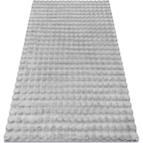 Tappeto BUBBLE argento 21 IMITAZIONE PELLICCIA DI CONIGLIO 3D strutturale grey 80x150 cm