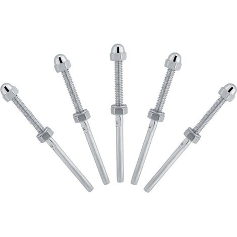10pcs câble garde-corps système fileté extrémité du goujon terminal pour 1/8 câble plate-forme garde-corps main Swage tendeur de câble en acier inoxydable (1/5)