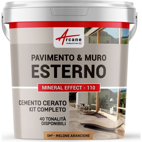 Microcemento per esterni: pavimenti, muri, terrazze, balconi, scale - 5 m² (in 2 strati) Arancione Melone - ARCANE INDUSTRIES