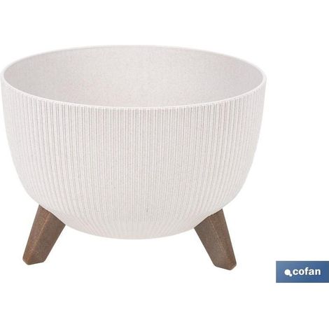 Maceta decorativa wpc con patas desmontables y drenaje Ø 290 x 230 mm, 9,3 l (1/4)