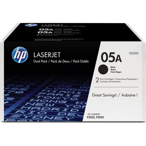 Pack de 2 cartuchos de tóner originales 05A LaserJet negro (1/5)