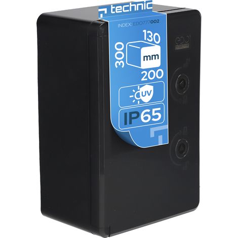 Coffret électrique nu étanche IP65 en ABS 200 x 300 x 130 mm - montage en saillie - noir (1/4)