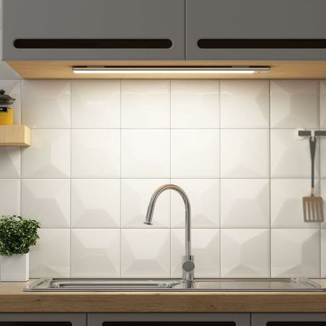 Led Lampe Dimmable de Placard 30cm, Applique Murale sans Fil avec Capteur de Main Interieur, Lumière Réglette Led Rechargeable sous Meuble Cuisine Lefou (1/4)