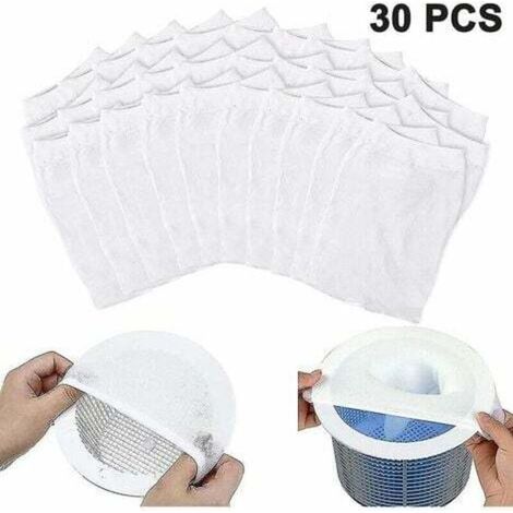 Piscine Filtre Skimmer,30Pcs Chaussettes de Skimmer de Piscine,Pool Skimmer Socks,pour Attraper Les Feuilles d'arbre Piscine Protégez La Piscine Propre (20) (1/4)