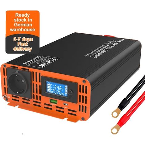 Onduleur, puissance nominale de 2000W, sortie en onde sinusoïdale pure, 2000W 24V 220V (1/2)