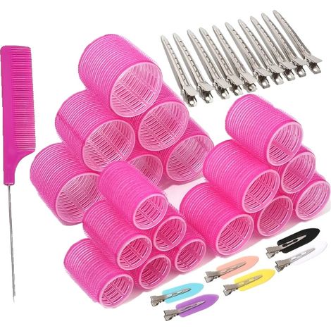 Haarwickler, 33-teiliges Set, hitzefreies Lockenwerkzeug, rosen set-35pcs (1/2)