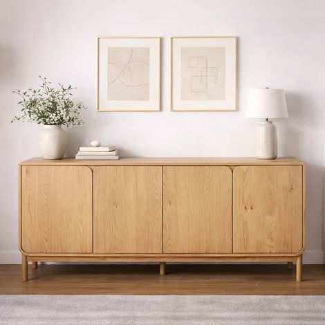 Buffet 4 portes 200x45x80 cm naturel (1/5)