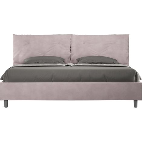 Letto matrimoniale king size senza rete imbottito 200x200 microfibra glicine Appia Large