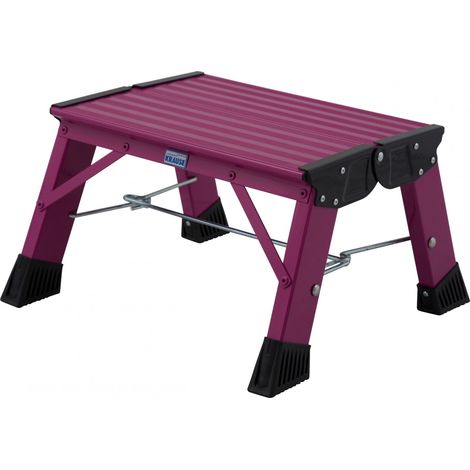 Krause Aluminium-Klapptritt MONTO Treppy Plusline pink 2,20 m Klappleiter (1/5)