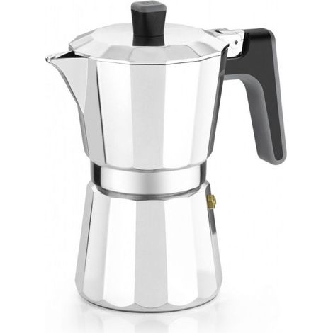 CAFETERA BRA PERFECTA - 6 TAZAS - ALUMINIO - FONDO PARA INDUCCION TOTAL - APTA TODO TIPO COCINAS A170482