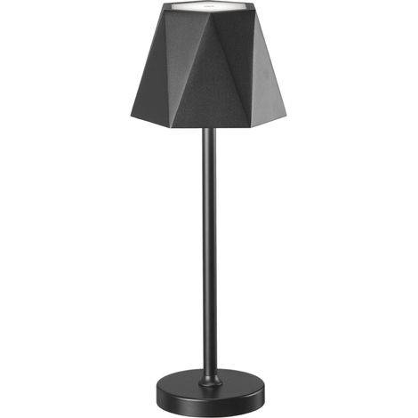 Lampada tavolo LED 12x38 cm ricaricabile USB touch senza fili FIJI Nero (1/5)