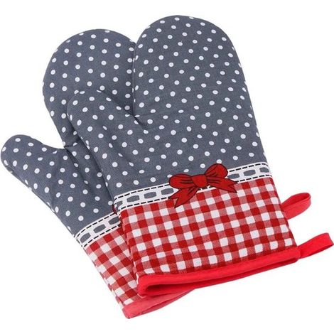 Paquete de dos manoplas para horno,manoplas resistentes al calor,tapetes resistentes al calor,hornear y asar a la parrilla (1/5)