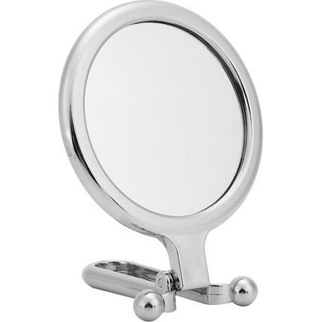Miroir de maquillage double face grossissant x10, pliable et portable, pour la maison et les voyages (argenté) (1/5)