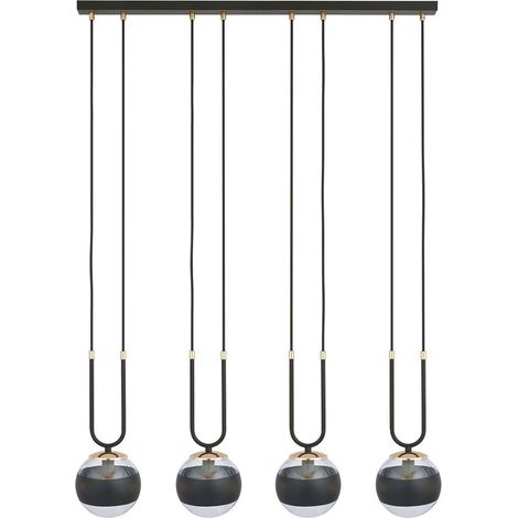Lampadario Moderno Kreios Acciaio Nero 4 Luci E14 (1/5)