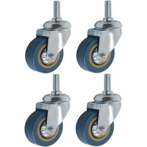 Lot de 4 360° Roulettes pour Meubles 75mm M10 Roulette Charge Lourde Pivotante (1/5)