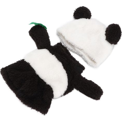 Déguisement de panda pour animaux de compagnie, idéal pour Halloween. Design doux et raffiné. Costume de Noël pour chien avec bonnet, pour chiens de petite et moyenne taille (M). (1/5)