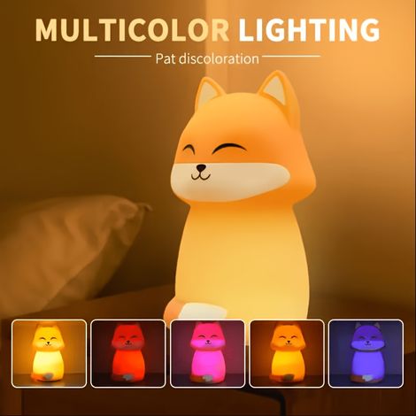 [Idéal pour fêtes] Lampe de chevet Little Fox, lampe de table rechargeable, gradation tactile, minuterie, parfaite pour la décoration intérieure, idéale pour les fêtes et anniversaires (1/5)