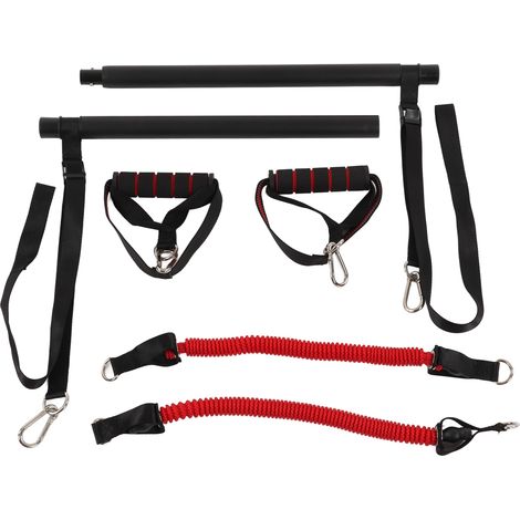 Kit de barre de Pilates portable avec élastiques de résistance réglables, équipement d'exercices de yoga pour l'entraînement Pilates, 2 tubes élastiques (1/5)