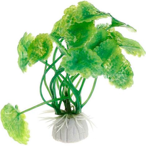 Feuilles artificielles, plantes vertes décoratives, ornement pour aquarium à tortues (1/4)