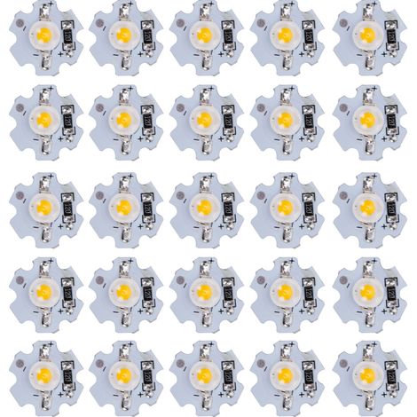 Perles LED SMD haute luminosité 5V, perles LED haute puissance 0,5W, perles 0,5W avec substrat en aluminium, lampe torche/spot DIY à lumière jaune chaude. (1/5)
