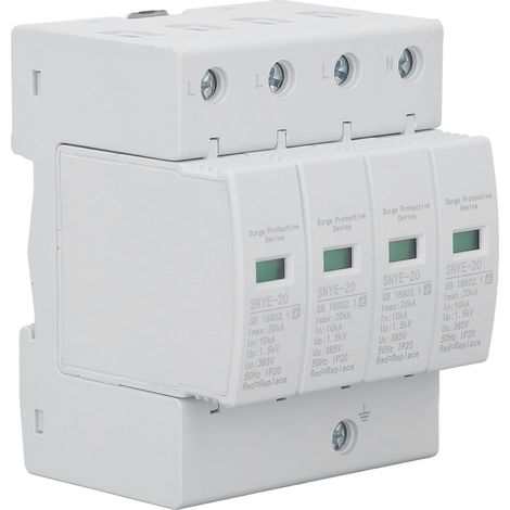 Parafoudre 20 kA, dispositif de protection contre les surtensions à réponse rapide et forte capacité de charge, protecteur de tension domestique 4P 385 V (1/5)