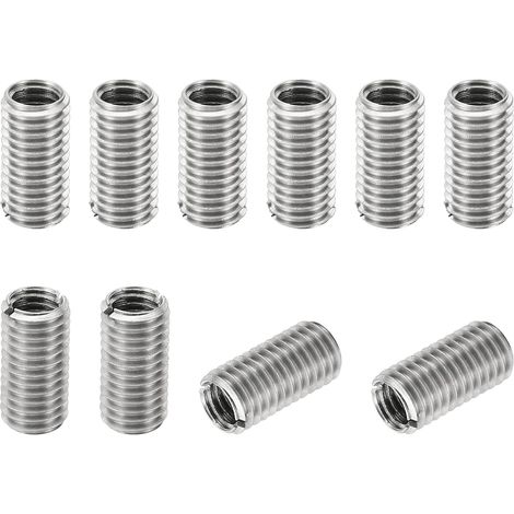 Filetage Adaptateurs Manchon Réducteur Écrou Insert Fileté Metal, 10 pcs M10x1,5 Mâle à M8x1,25 Femelle Réparation Insérer Écrou Vis Réducteur Inox Acier Attache 20mm (1/5)