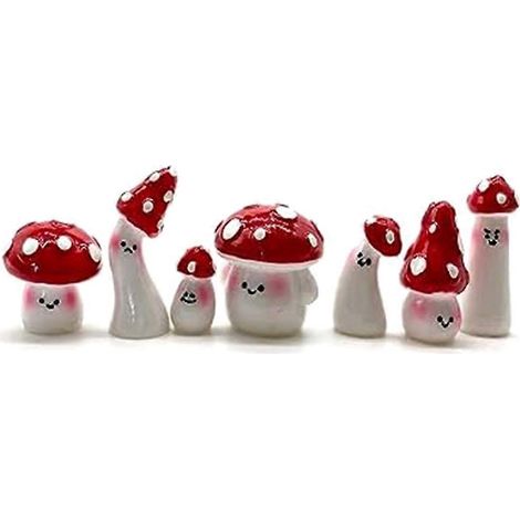 7 Mini-Pilze für Bastelarbeiten, Feengärten, Deko-Pilze