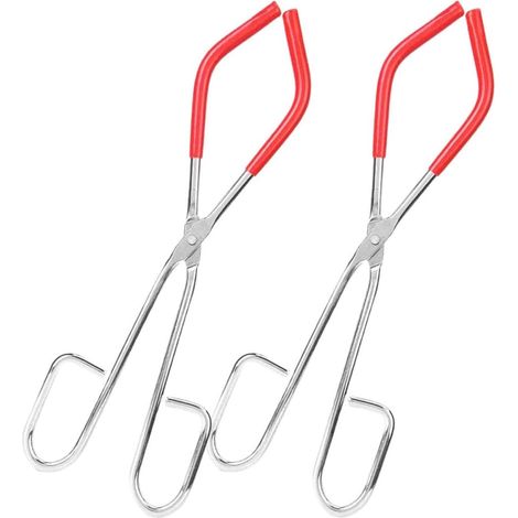 Pinces à Flacon en Métal Rouge 2pcs Prise Sécurisée et Ajustement pour Différents Béchers, pour Expériences Scientifiques en Laboratoire (1/5)