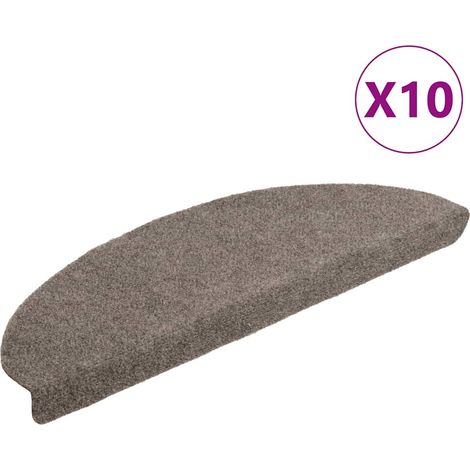Maison Exclusive - Tappetini per scale autoadesivi 10 pz 65x21x4 cm beige semicircolari grandi