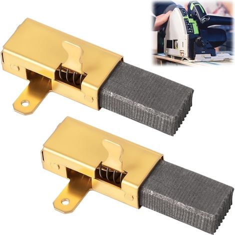 2 pièces avec support Balais de carbone de haute qualité compatibles avec TS55, TS75, AP55EB, AP65EB, AT55E, AT65EB 6 x 11 x 16,5 mm de connexion en métal Longue durée de vie et (1/5)