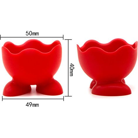 Confezione da 3 portauova in silicone, portauova in silicone per proteggere le uova, portauova in silicone riutilizzabile, portauova in silicone satinato (rosso) (1/5)