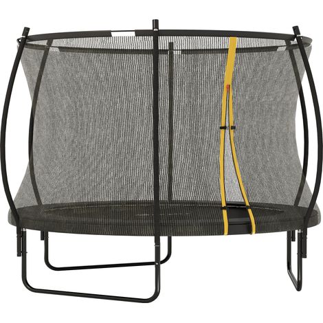 8ft Outdoor Trampoline with Enclosure Net-Spring Cover-Black (1/5)