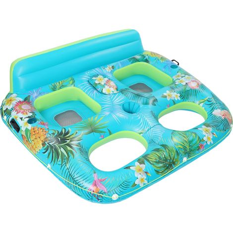 Colchoneta hinchable para piscina, material PVC, dimensiones 205x168x60cm, capacidad de peso 600 lbs, peso neto 4,5kg, ideal para mayores de 13 años. (1/5)