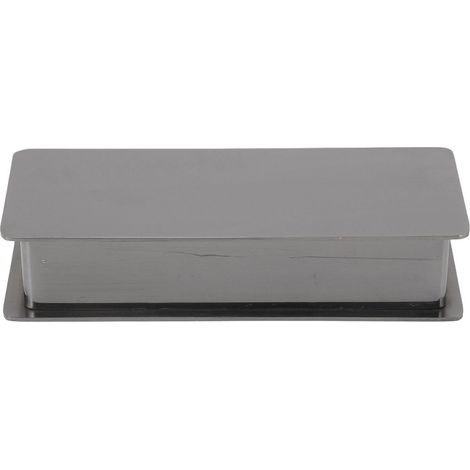 Porte-cure-dents rectangulaire en acier inoxydable avec couvercle, idéal pour la maison, le bar, l'hôtel ou le restaurant. Couleur : argenté et noir. (1/5)
