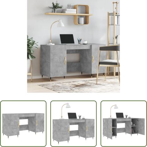 Schreibtisch Betongrau - Schreibtisch Betongrau 140x50x75 cm Holzwerkstoff (1/5)