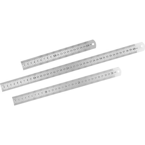 Ensemble de 3 règles SHINEOFI en acier inoxydable, échelle (1/5)