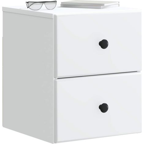 Maison Exclusive - Mobiletto da notte a muro 2 pcs Bianco 34,5 x 33 x 40 cm