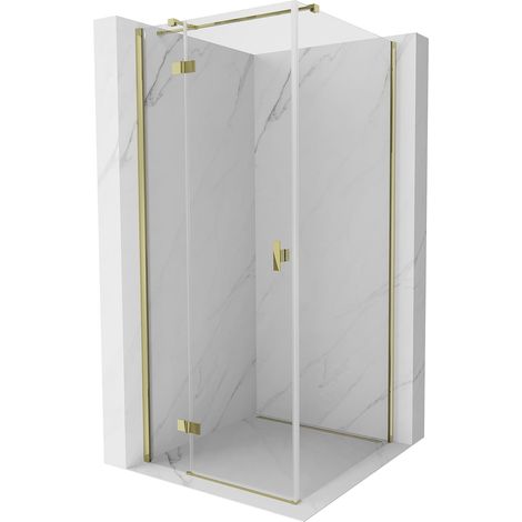 Mexen Mist-H T cabina doccia battente sinistra 70 x 70 cm, trasparente, oro - 8A5T-070-070-50-00-L (1/5)