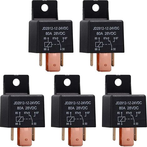 5-teiliges Relais 24V 80A 5-polig, Kfz-Relais JD2912-1Z-24V80A 28VSPDT LKW-Boot-Van-Fahrzeugschalter