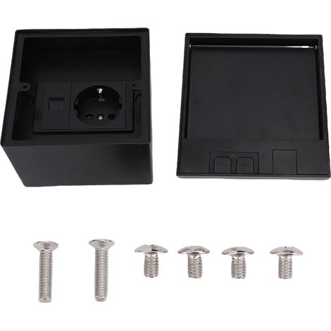 Presa a pavimento in acciaio inox con porta RJ45, 16A 4000W IP44, design moderno nero per ufficio e soggiorno (1/4)