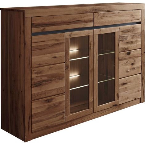 Highboard Wildeiche / Zerreiche 155x43x115 braun geölt MONTREUX 353