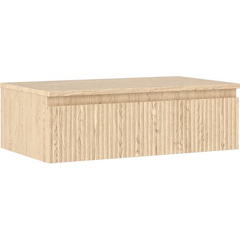 Mexen Rivel meuble de salle de bain sous-vasque 80 cm avec plateau, 1 tiroir, rainuré, chêne - 91A20-08023-1-BFC81 (1/5)