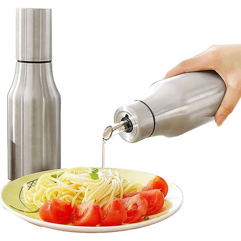 Bottiglia per olio e aceto in acciaio inox, dispenser da 750 ml, a tenuta stagna, per ingredienti liquidi.